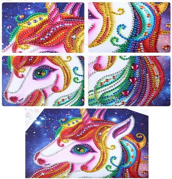（30*30cm）Diamantmaleri for barn, Unicorn Diamond Broderi