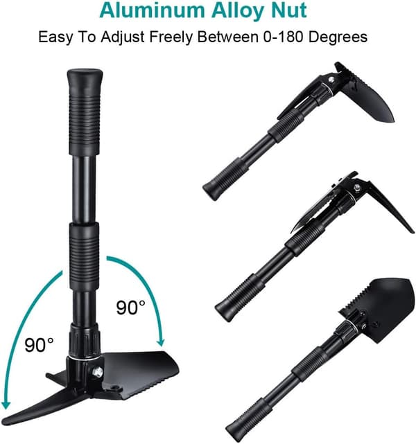 Mini sammenklappelig spade 40cm, multifunktionel havespade kulstof
