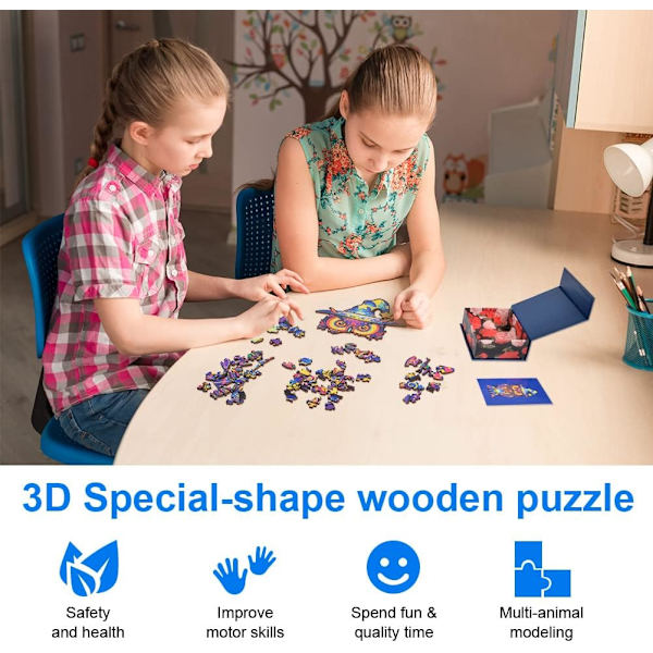 Träpussel djur (lejon), 3D träpusselbitar, pussel