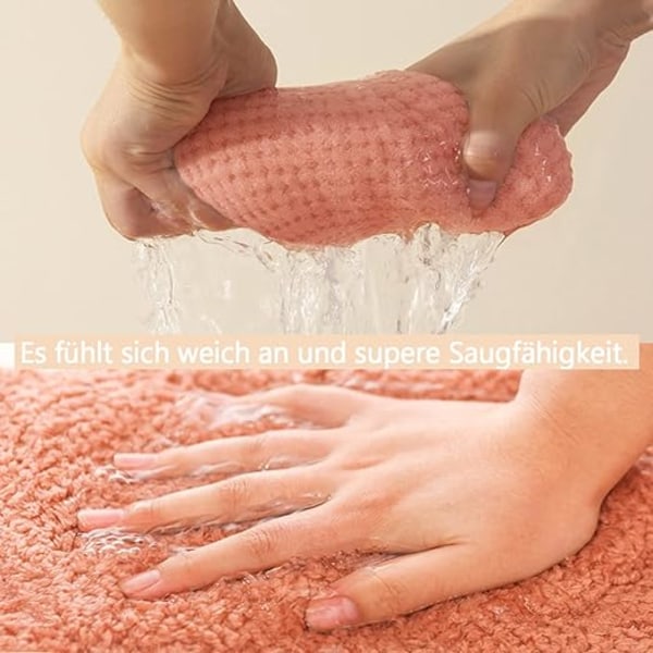 3 håndklædesæt (Pink+Brown+Khaki), Mikrofiber tørrehåndklæde, Quick Dr