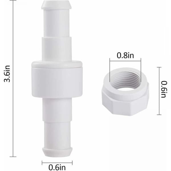 3 stk D20 svingbar hageslangekoblingssett med 6 stk D15-tupper, Com