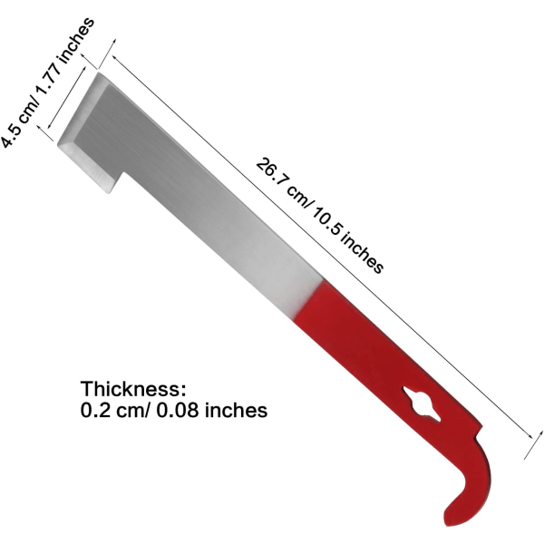 2 kappaletta ruostumattomasta teräksestä valmistettua mehiläispesän työkalua J-koukku mehiläiskehyksen nostaja ja kaavin