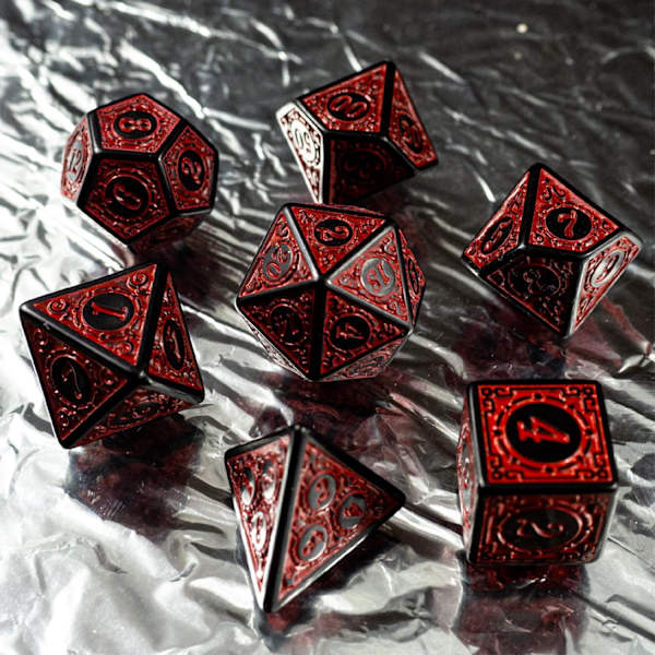 7 stk. polyhedral terningespil, dobbelt-farvet polyhedral terningesæt,