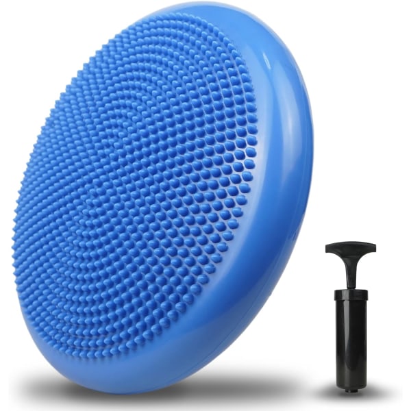 Balansmatte, persepsjonsmatte, blå 34cm - oppblåsbar matte, yogamatte