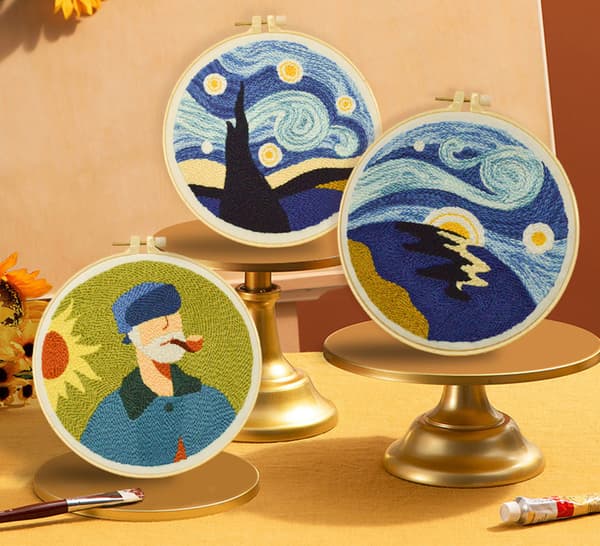 Punch Needle Broderikit med instruktioner, justerbar punchnål til piger