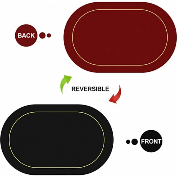 Set med 6 burgunder ovale skinn placemats vaskbare coasters bord