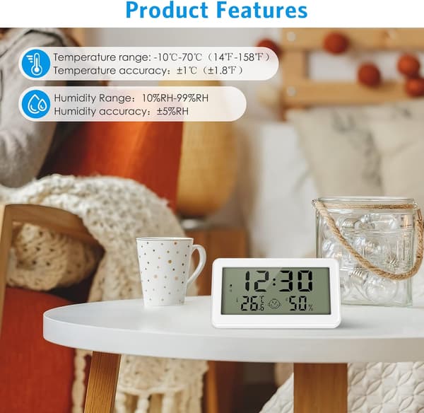 Inomhus termometer, digital termometer hygrometer, digital termometer