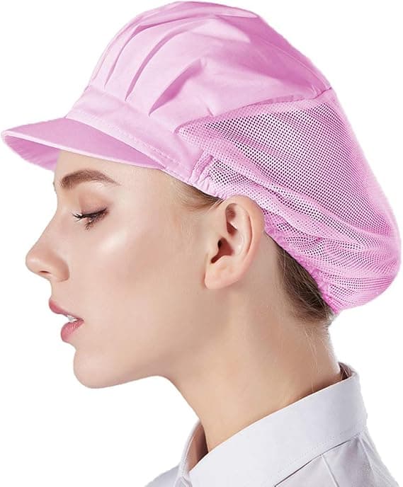 3-pack halvmeshs kockmössor - Rosa, unisex kökshattar med nät