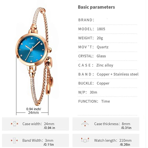 (Grønn) Klokke Dame Analog Kvarts Klokke Diamant-innlagt Brace