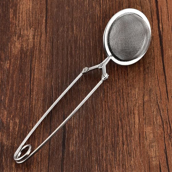 (2 stk. - Ø 4,5 cm) 2x Te-tænger - rustfrit stål teæg i form af