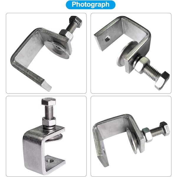 3 stk. 65mm kraftige 304 rustfrit stål C-klemmer, til stramning af samlinger, klemmer og spændere, træbearbejdningsværktøjer, gør-det-selv og bilreparation