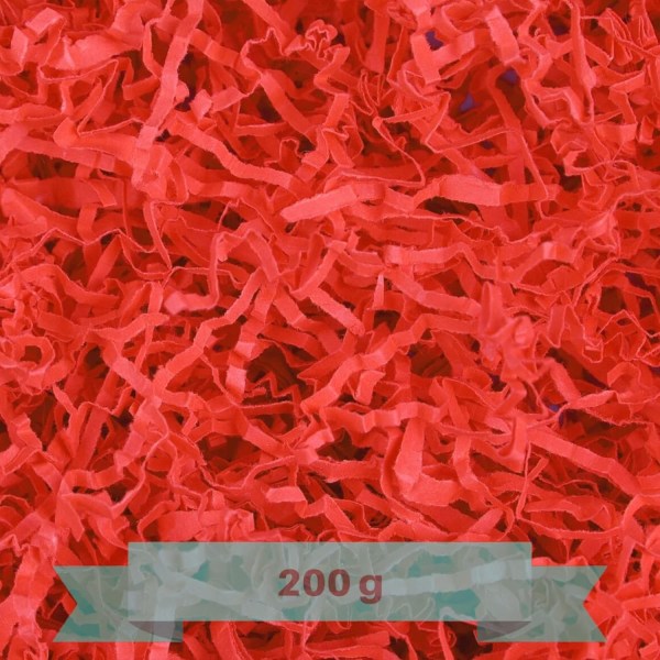 200g Crinkle Shredded Paper Rød Kraft Paper - Julegave Paper