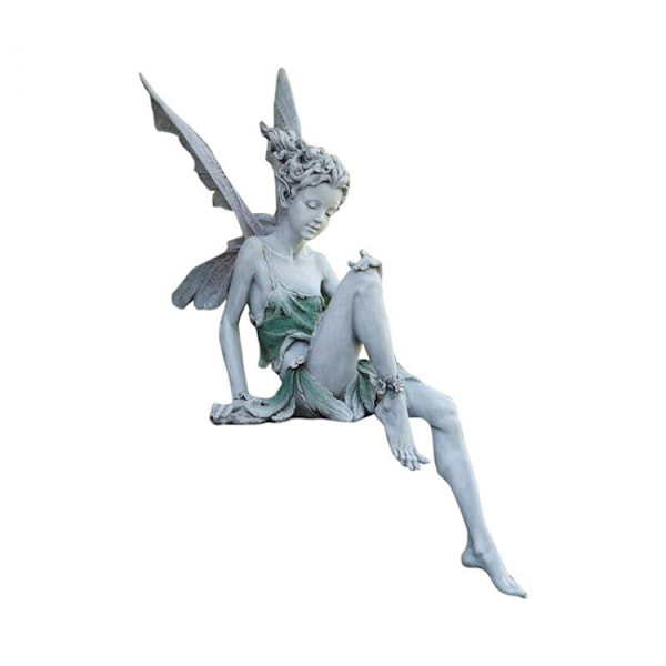 22cm Siddende Fe Figur, Kunstharpiks Have Ornament Håndværk Landskab