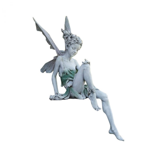 22cm Sitting Fairy Statue, Resin Garden Ornament Crafts Landscapi