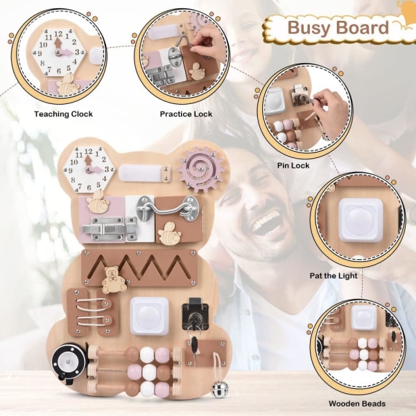 Travel Busy Board Montessori Aktivitetsbrett Sensorisk Aktivitetsbrett Woode