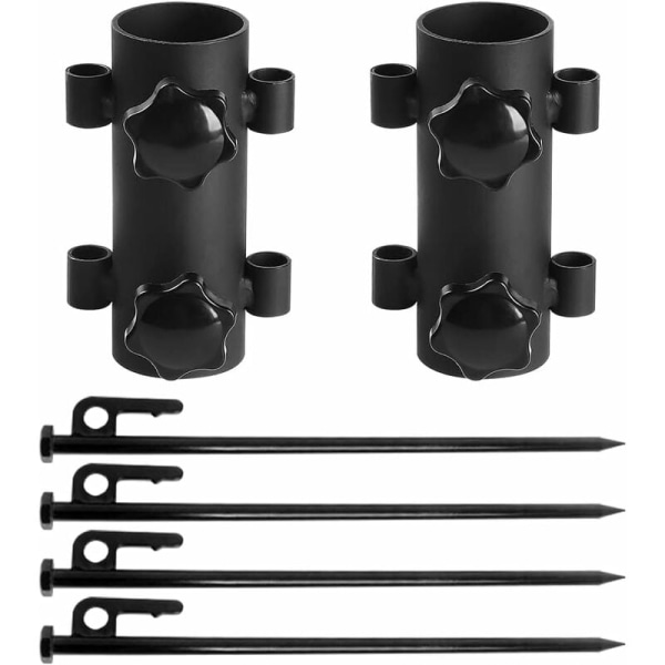 Parasol Stand, Udendørs Parasol Jordspyd med 4 Søm 40cm, Aftagelig