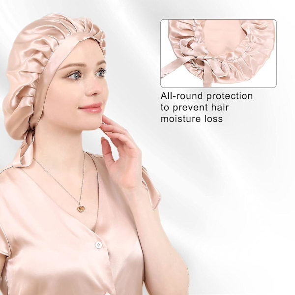 Silk Hair Bonnet For Sleeping Hair Care Double Layered Silk Hair