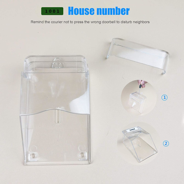 Transparent skyddande hölje för utomhus dörrklocka, vattentät, trådlös, väggmontering - 11 x 6 x 5 cm