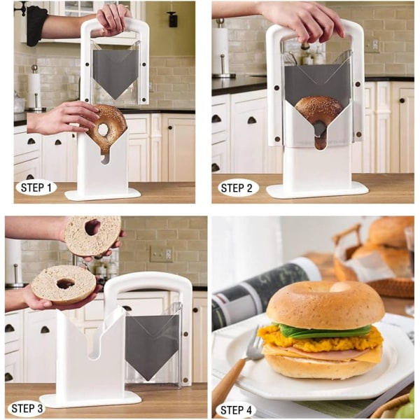 Bagelskiver, med sikkert grep og sikkerhetsskjerm for bagels, brød