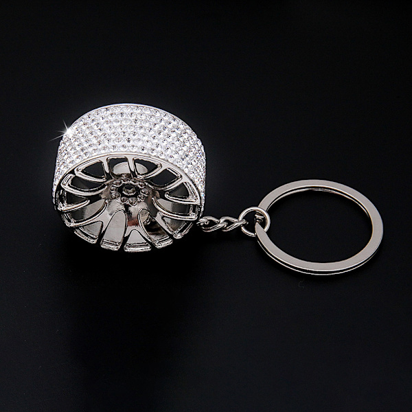 Rosa glitter diamant nyckelring