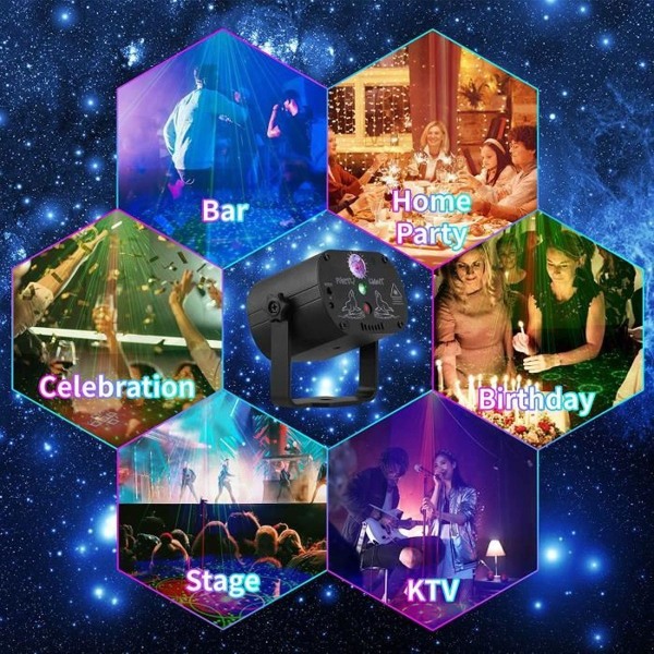 Laserbelysning DJ Scenelys Spil Lys Fest Projektor R&G Remo