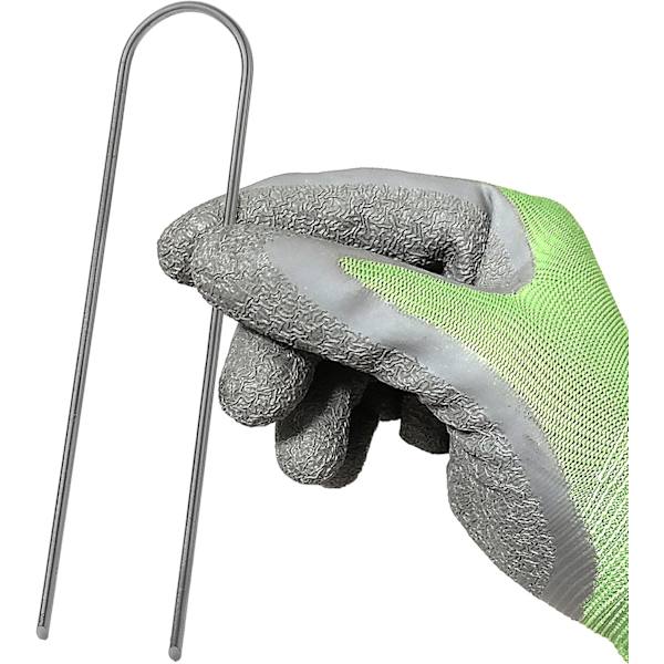Pakke med 50 rustfrie stålfestepinner, galvanisert, 150 mm høye,