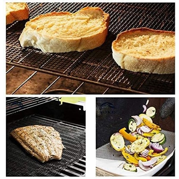 4-delad grill, grillnät, återanvändbar och skärbar grillmatta, non-stick glasfiber grillnät grillmatta för utomhusbruk - 40x33cm