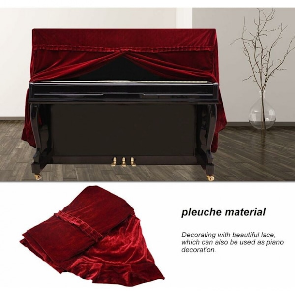152 x 60 x 110 cm Pianopeite, pölytiivis koristeltu Pleuche Comple