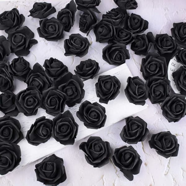 100 stk. (sorte) Kunstige sorte roser blomsterhoved hvid dekoration