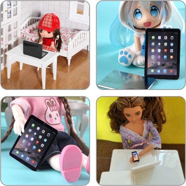 3pcs Mini Metal Doll Accessories Set - Black for Laptops, Tablets