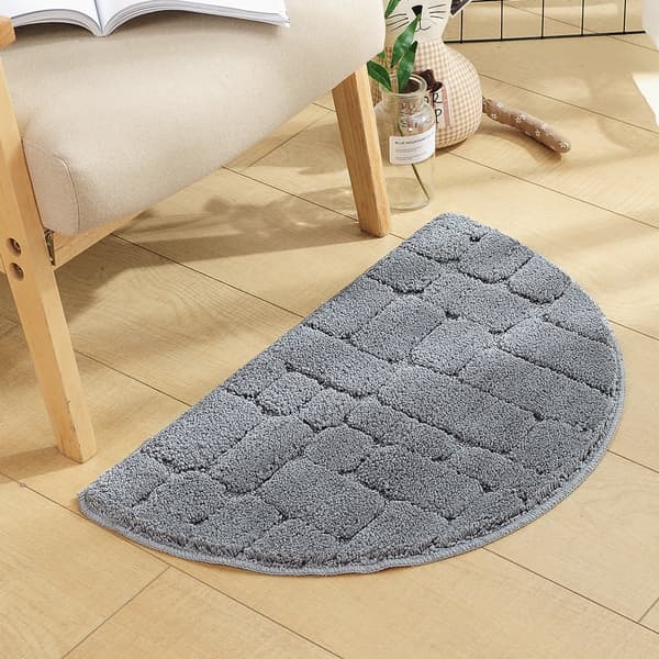 Halvmåneformet absorberende mikrofiber gulvmatte (grå) - inngang