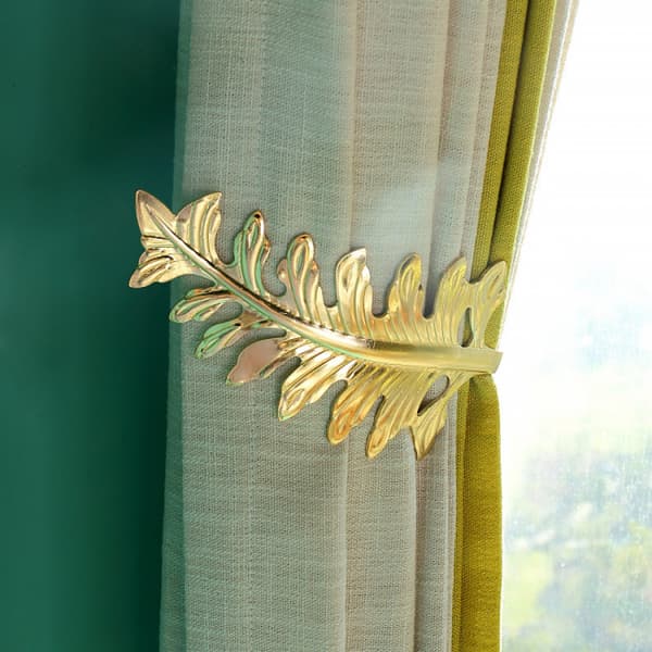 1 par (gyllene) antika bladform metalllegering gardinbindningar f