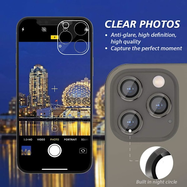 Bakre kameraskydd svart kompatibel med iPhone 13 Pro Max, [A