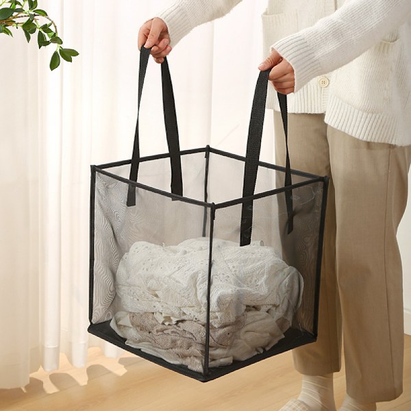Svart (liten) 33x33x33cm sammenleggbar kleskurv, kleskasser, Pop Up F