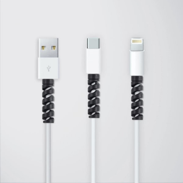 3-pack kabelskydd för USB - Svart Svart