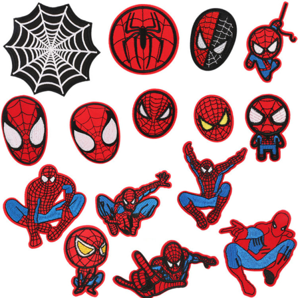 20 kpl erilaisia Spider-Man-dinosauruskirjailtuja kangaspaikkoja