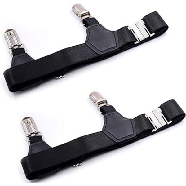 Herrskjorta och strumpor clips justerbar längd（Svart）2-st