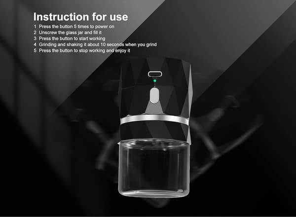 1 st elektrisk ångkvarn för örter med 70 ml stort glasrör
