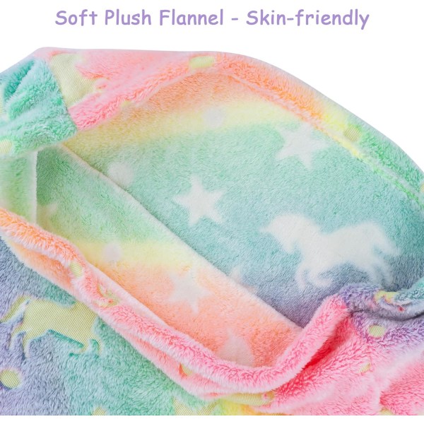 Mermaid Tail filt för barn (100x50cm), mjuk flanell Glow in th