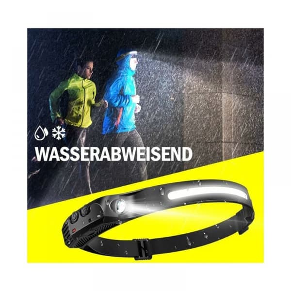 2 stk LED Hodelykt, LED Sensor Hodelykt, Vanntett USB Ladbar LED Hodelykt