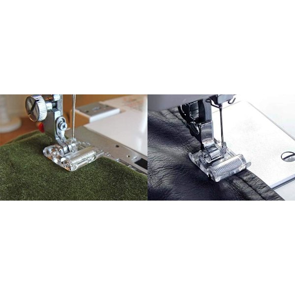 2 stk rullepresserfot med hjul for Alfa, SINGER, Elna, Juki,