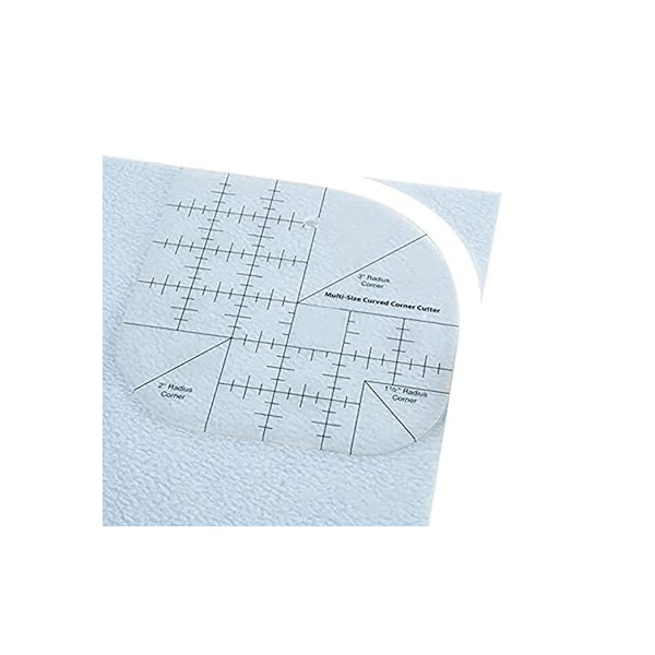 Buet hjørnelinjal for quilting, lappesøm - Rund kant S