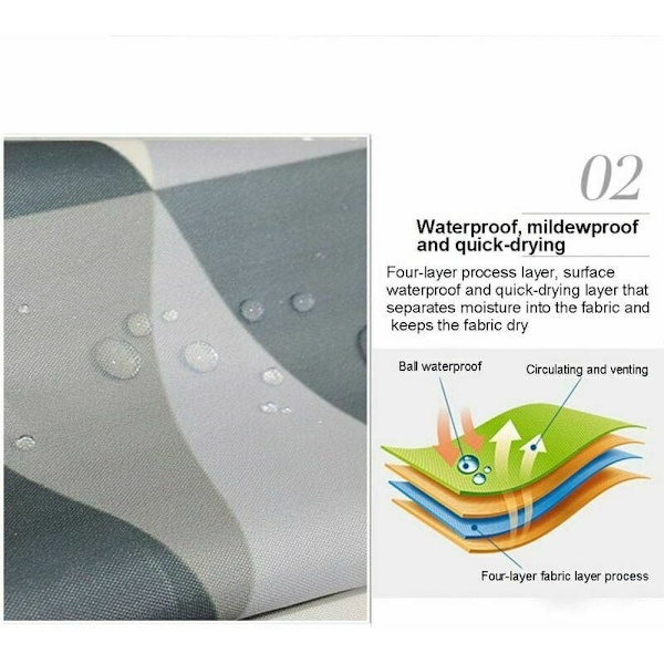 Duschdraperi 200 x 220 cm, Vattentätt Polyestertyg, Antibac