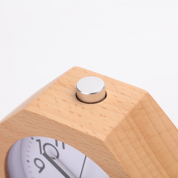 Analog väckarklocka i trä, 9CM Tyst utan tickande med arabiska siffror