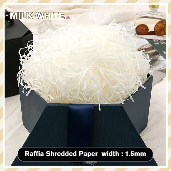 100g Vit Raffia Strimlad Papperspresentpapper, Presentförpackningskorgar, Inslagning