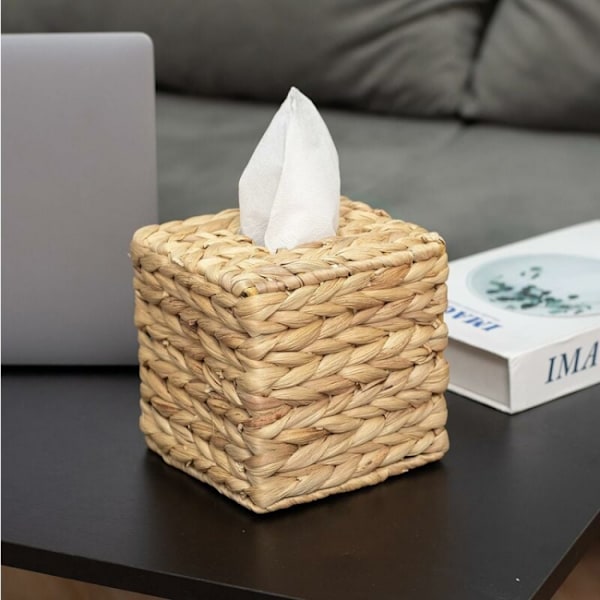 Servietholder – Firkant – Flettet rotting servietholder – Boh