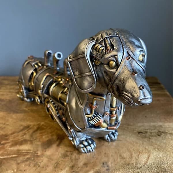 Industriell gotisk Steampunk Dachshund Pølsehund Ornament Figur