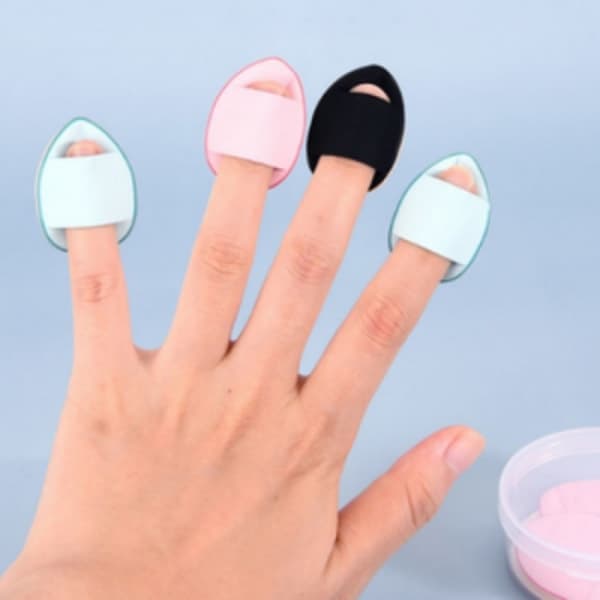 10-pak lyserøde fingerpuf makeup-svampe