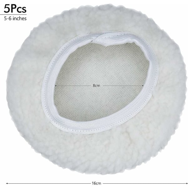 Pakke med 5 poleringsskiver, 125-150mm sæt til automatisk poleringsskive Woo