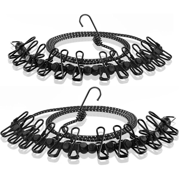 2X klesvask - Reiseklesvask med 12 klips hver - Klesvask